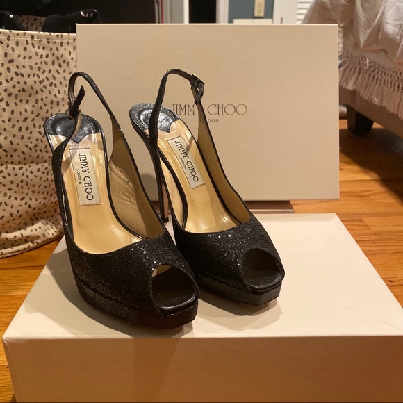 Jimmy Choo glitter black pumps in great condition - Picture 3 of 7